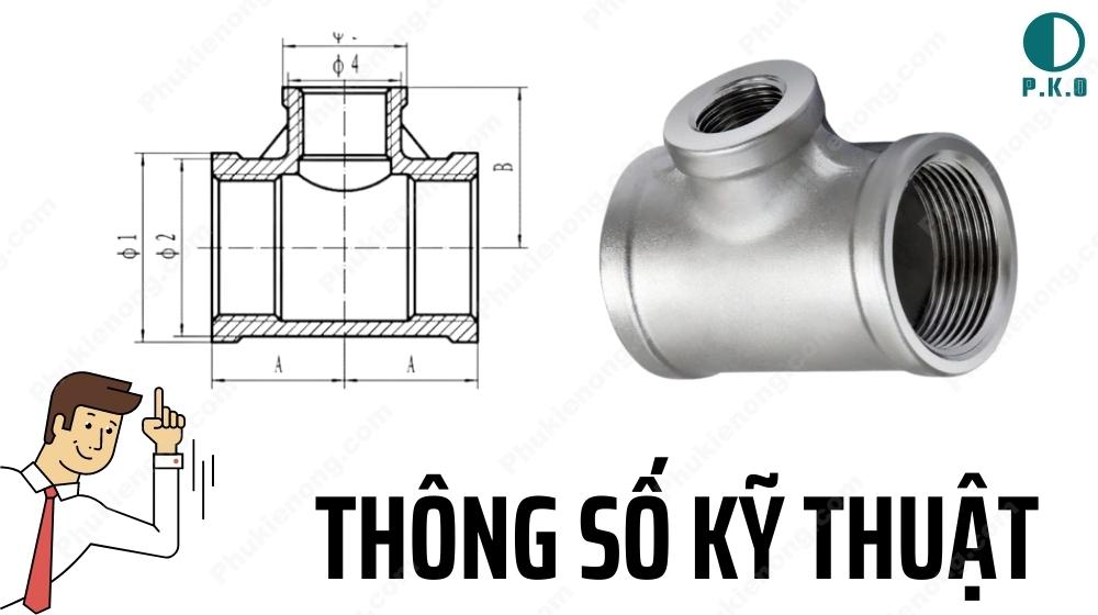 Tê Giảm Ren Inox 316