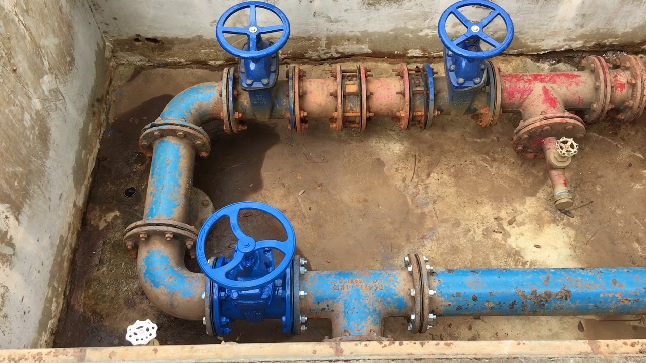 Clean up the Valve Chamber & replaced with new Gate Valves for Hydrant, sprinkles & Water Pipes. - YouTube