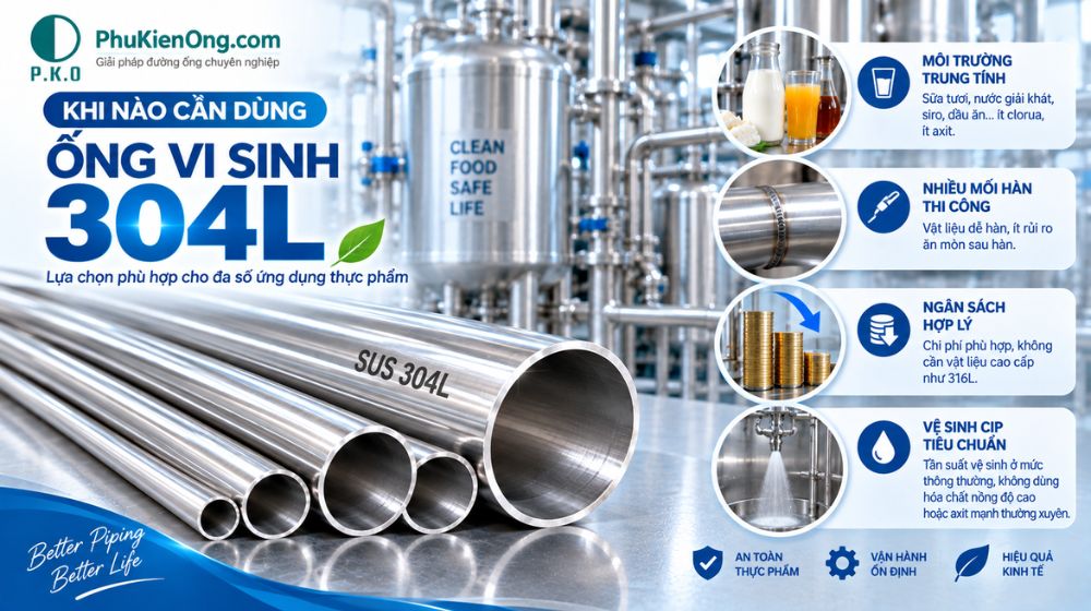 Khi nào cần dùng ống vi sinh 304L