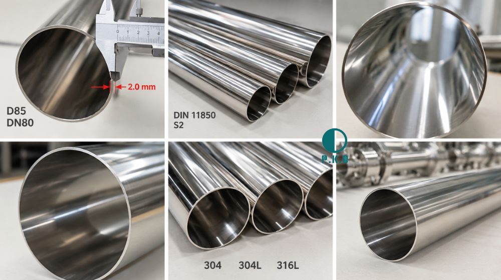 ống vi sinh D85 DN80 có chiều dày là bao nhiêu