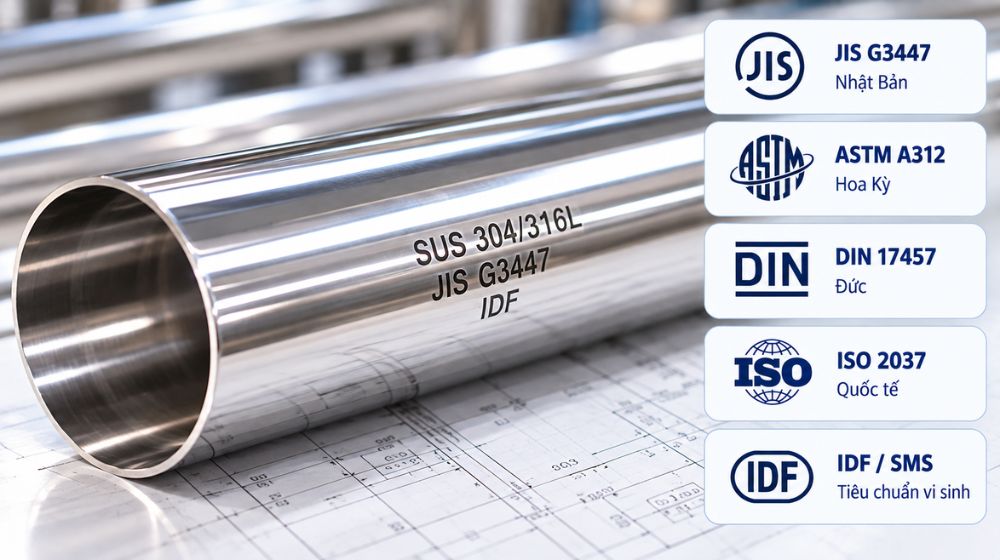 ống đúc vi sinh dùng tiêu chuẩn nào