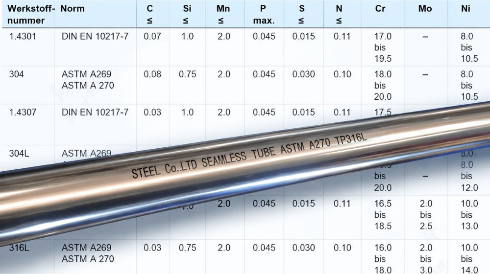 ống vi sinh 316l khác gì 304 và 316